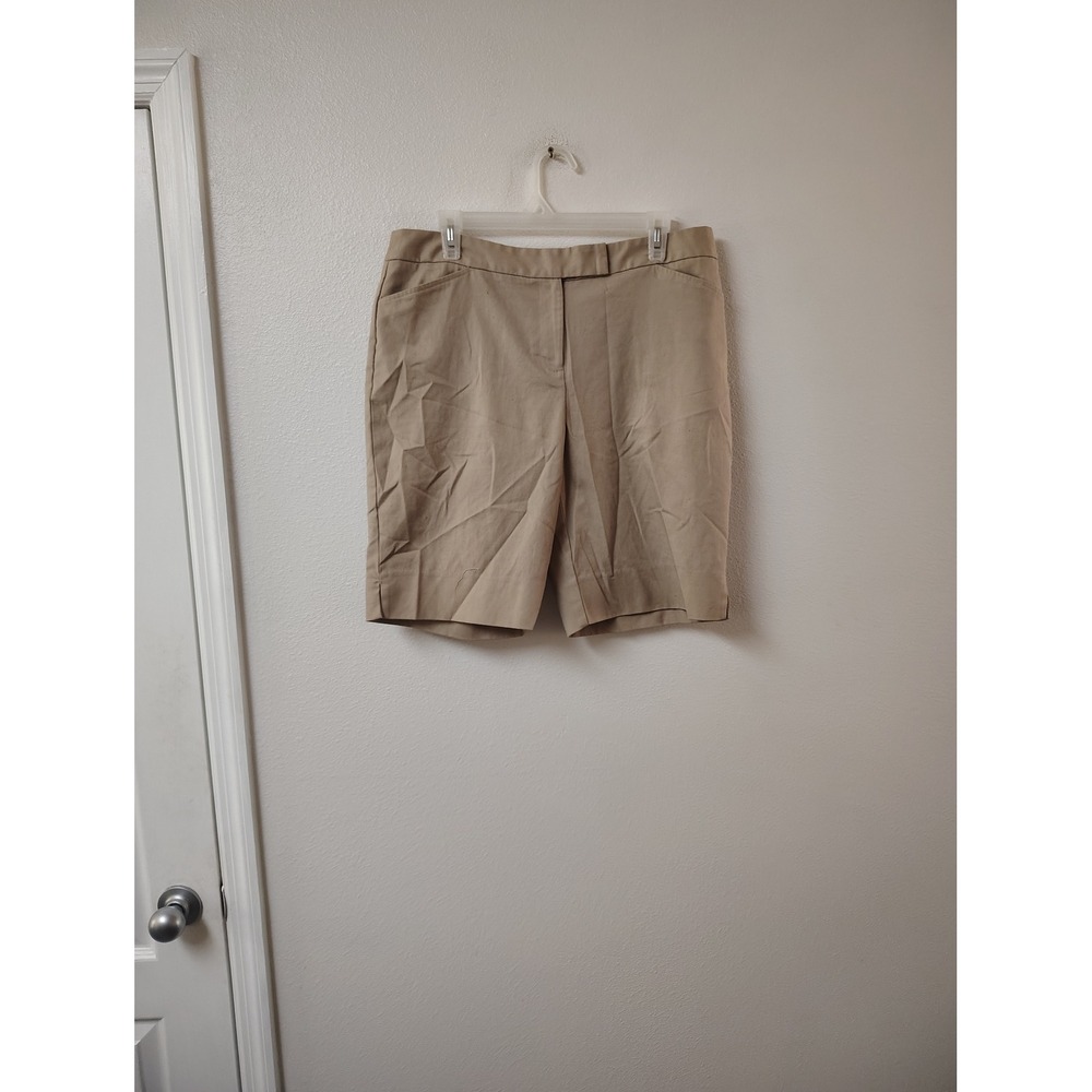 Ruby Rd Favorites Khaki‎ Bermuda Shorts Tan Cotton Blend Stretch Womens Size 12